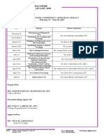 St. Thomas More School of Law and Business: Schedule For Competency Appraisal Skills 2 February 19 - May 20, 2023