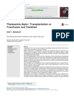 Transplantation or Transfusion for Thalassemia Management