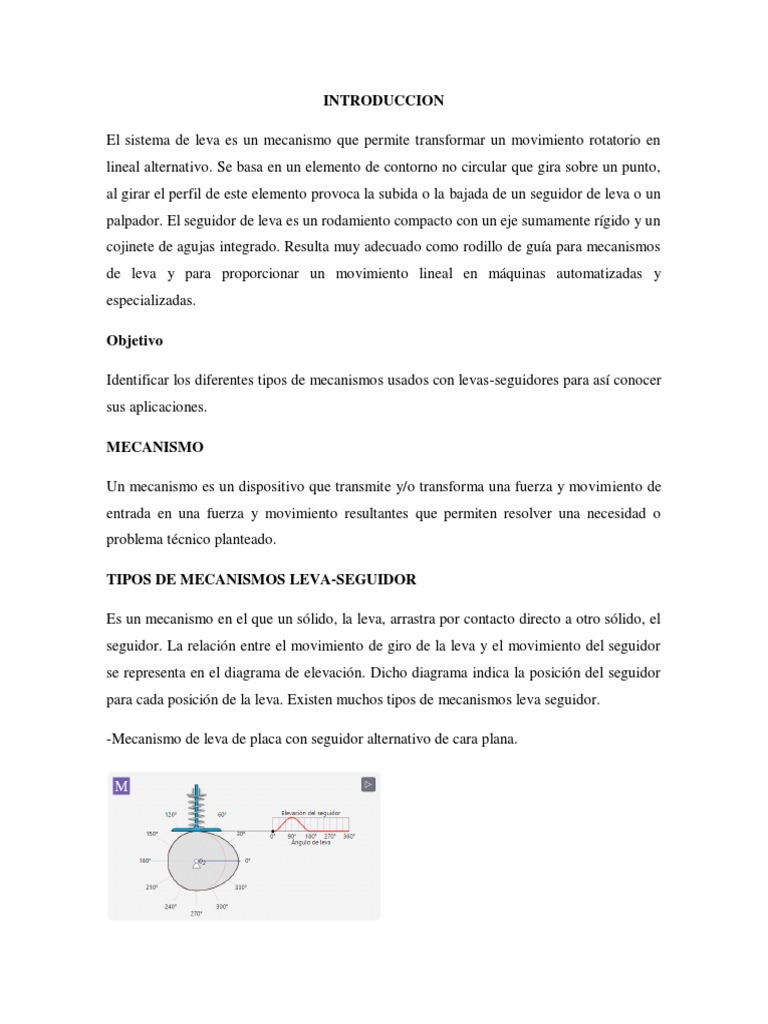 Clasificación Y Aplicaciones De Los Diferentes Tipos De Mecanismos De