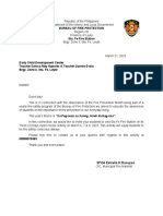 Letter For Fire Prevention