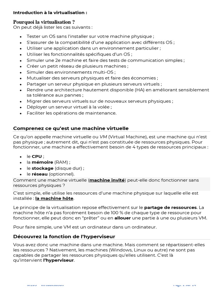 Introduction à la virtualisation VM | PDF | Machine virtuelle ...
