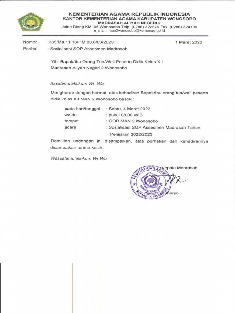 Undangan Assesmen20230301 - 15153953 | PDF