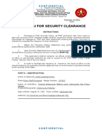 Application For Security Clearance Addtl Form