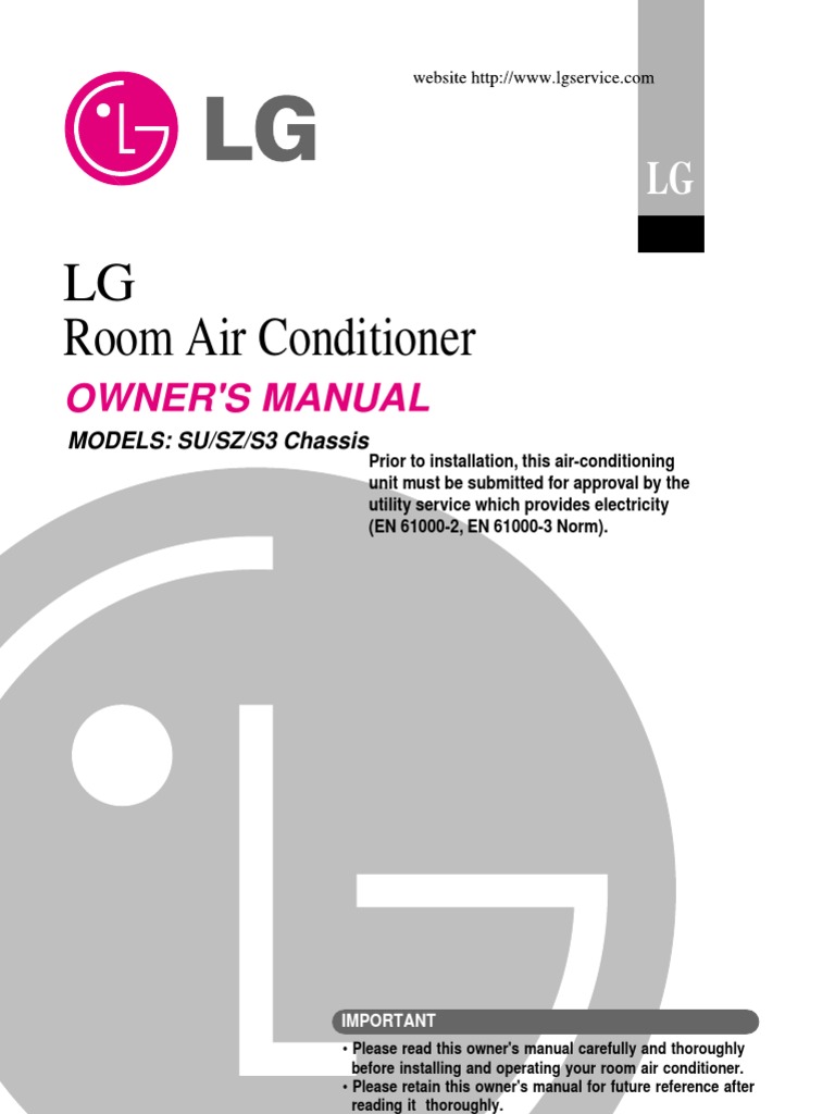 Lg Room Air Conditioner Owner Manual
