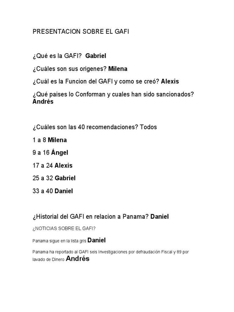 Presentacion Sobre El Gafi PDF