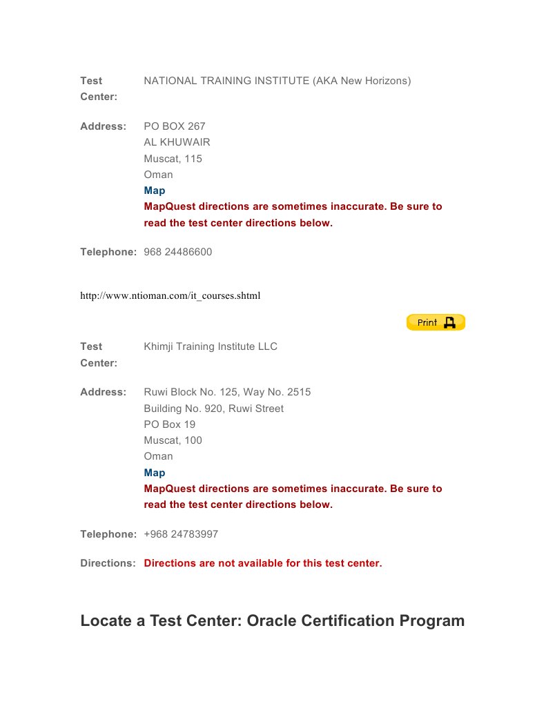 Pearson Vue Test Center PDF