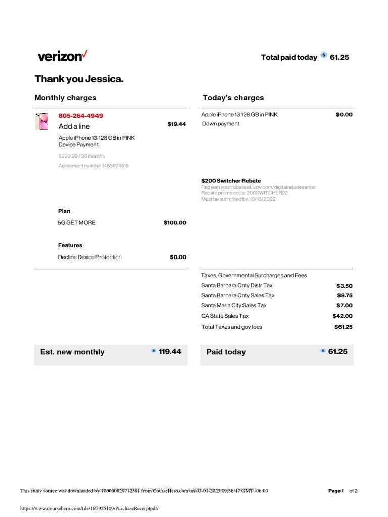 New Smartphone Purchase: iPhone 13 for Jessica with 5G Get More Plan ...