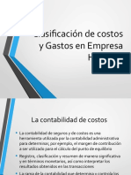 Clasificación de Costos y Gastos