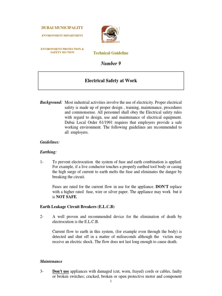 Electrical Safety Guidelines 9 | PDF | Electrical Connector | Ac Power ...