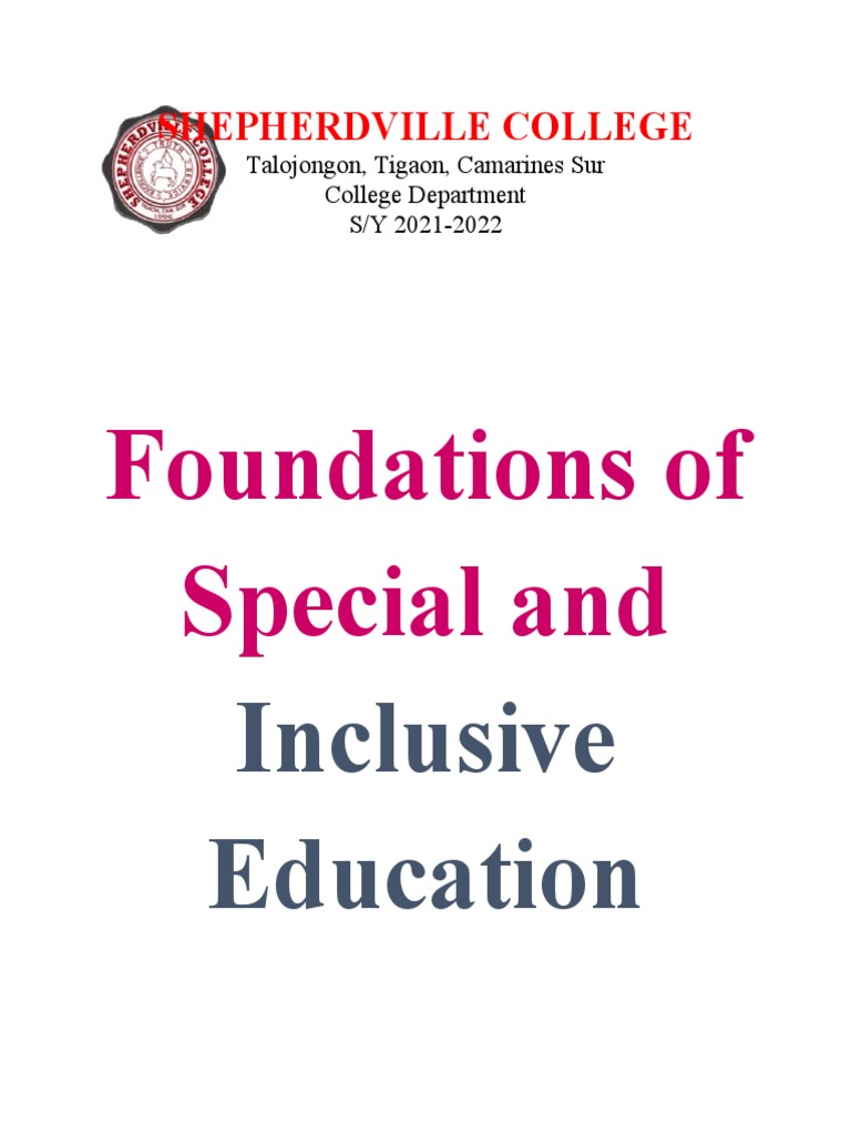 Foundations of Inclusive Education | PDF | Inclusion (Education ...