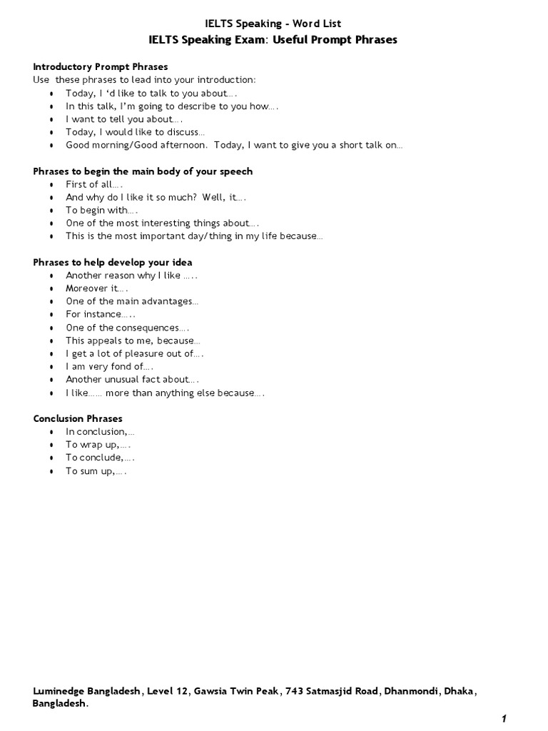 Essential Phrases for IELTS Speaking | PDF | Advertising | Internet