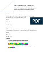 Operaciones Con Expresiones Algebraicas