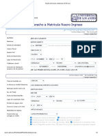 Planilla de Derecho A Matrícula OCRE-ULA