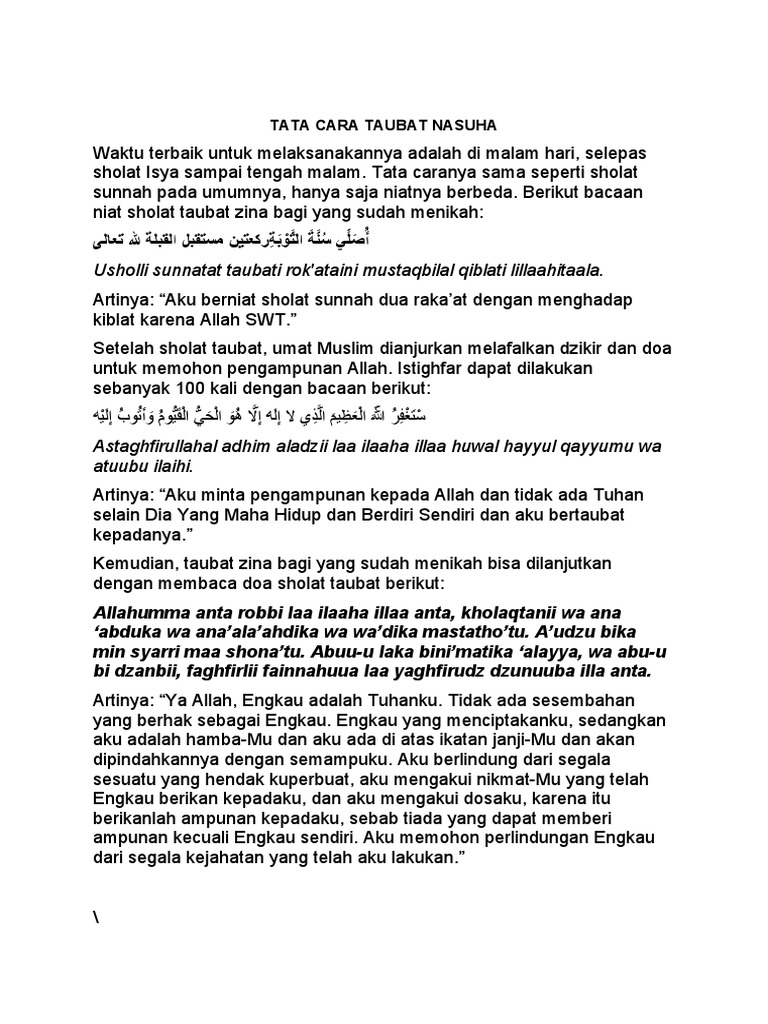 Tata Cara Taubat Nasuha Pdf