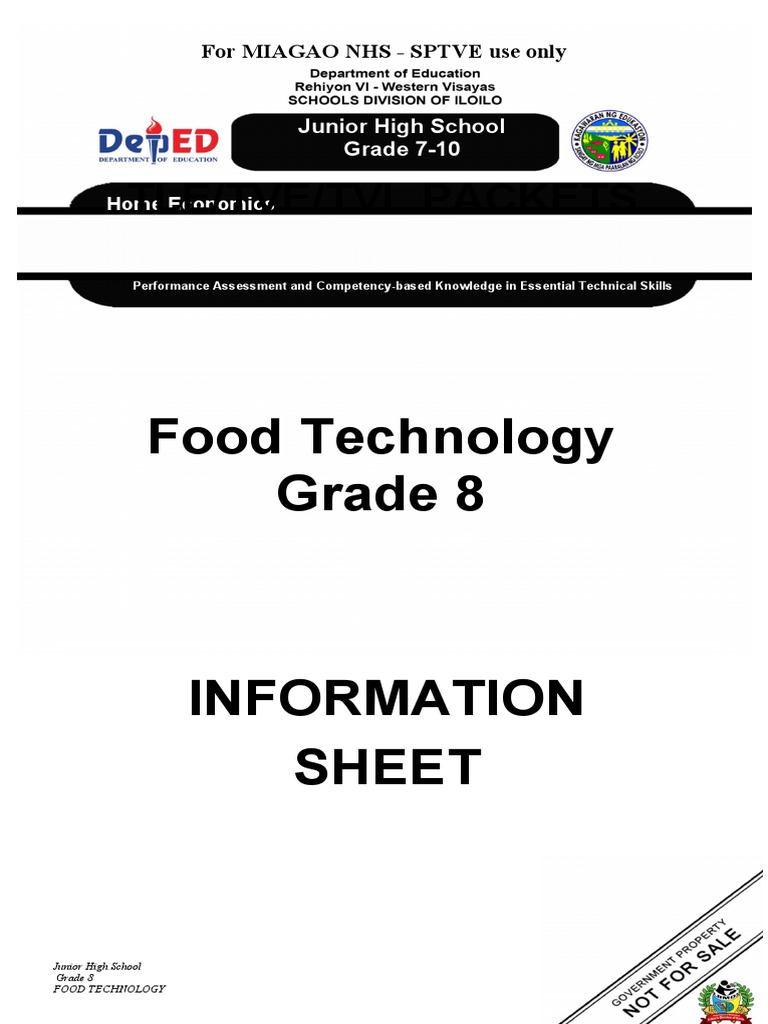 Tle tve tvl packets food technology grade 8 pdf usb flash drive