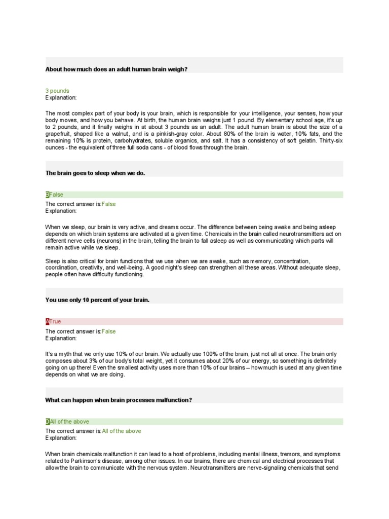 10 AMAZING FACTS ABOUT THE BRAIN PDF visual data 2