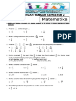 Soal Uts Matematika Kelas 6 SD Semester 2 Genap Dan Kunci Jawaban Wwwbimbelbriliancom