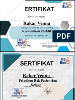 Certificate Rakar Venna