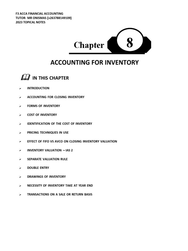 F2 ACCA Financial Accounting - Inventory by MOC | PDF | Debits And ...