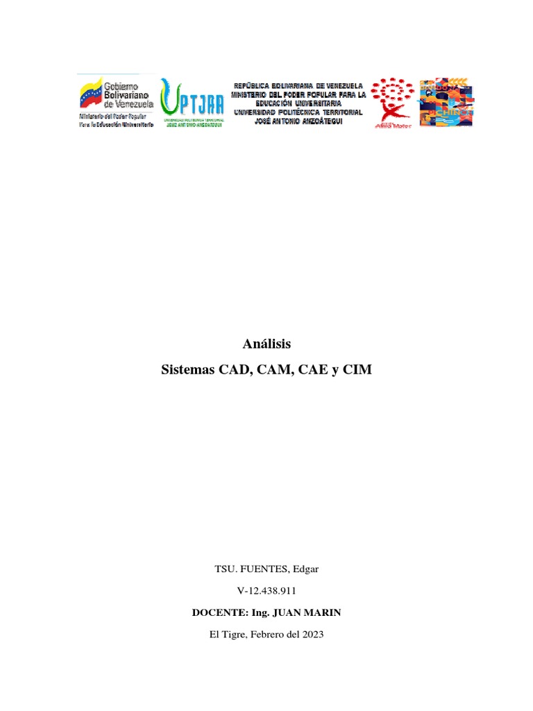 Análisis de Los Sistemas CAD, CAM, CAE y CIM | PDF | Diseño asistido ...