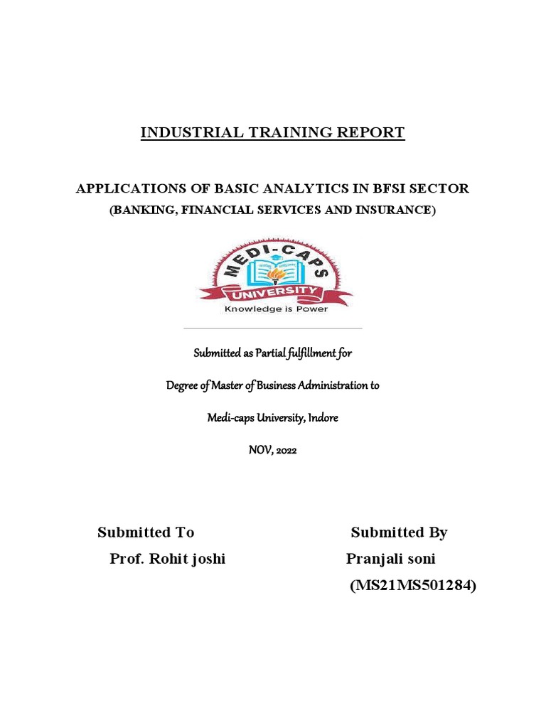 Analytics in BFSI Sector Report | PDF | Insurance | Deductible