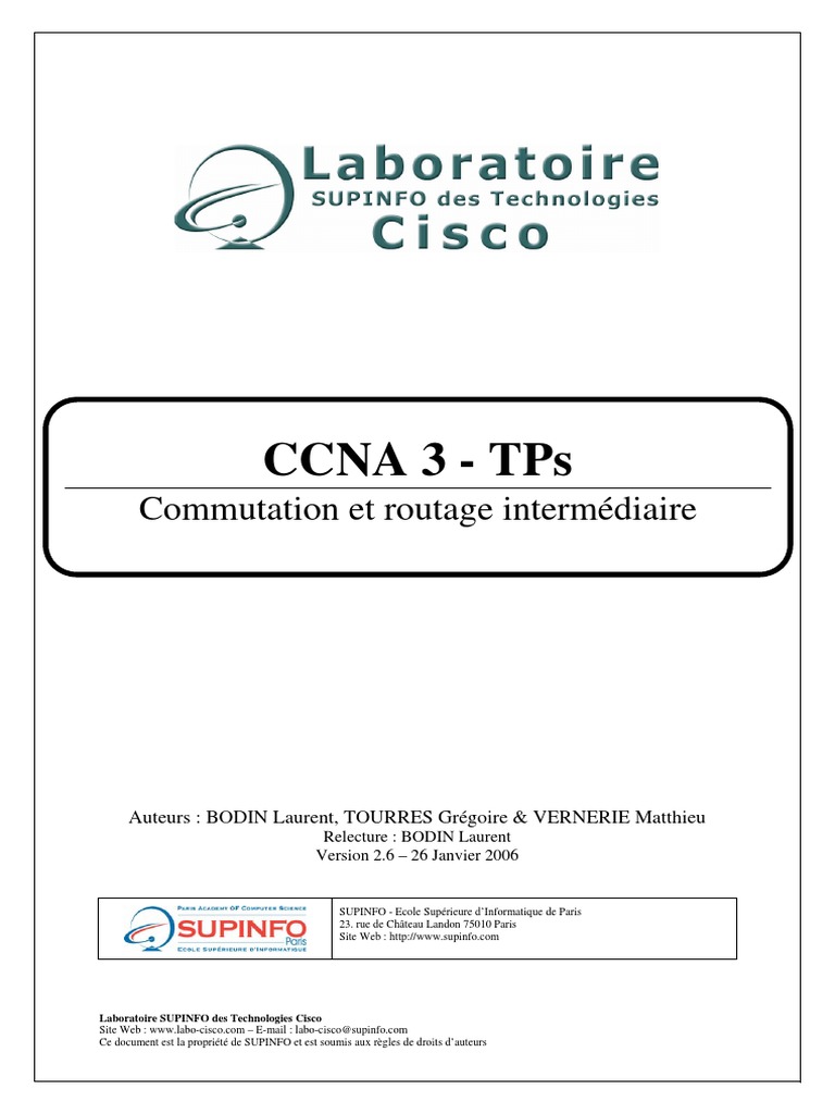 CCNA 3 : TPs sur Routage et Commutation | PDF | Adresse IP ...