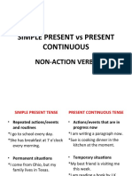 Simple Present vs Present Continuous for Non-Action Verbs