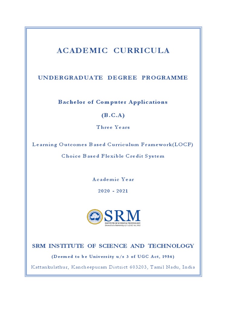 30crsfile SRM BCA Curricula-2020-2021 | PDF | Computer Programming ...