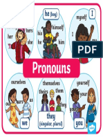 Pronoun Chart: she, he, myself, I, herself, himself, hers, his, her, him, me, mine, ourselves, themselves, yourself, theirs, them, your, ours, us, our, they, yours, you