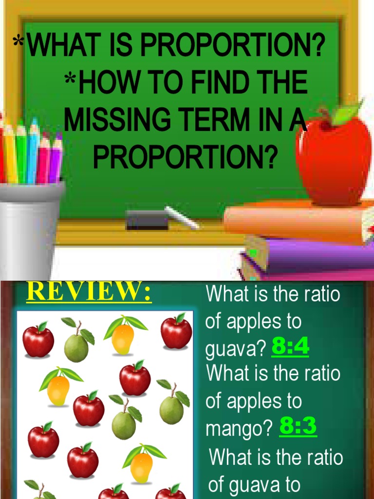 Finding Missing Terms in Proportions | PDF | Ratio | Mathematics