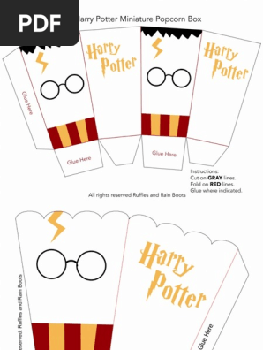 Harry Potter Popcorn Box Printable Set