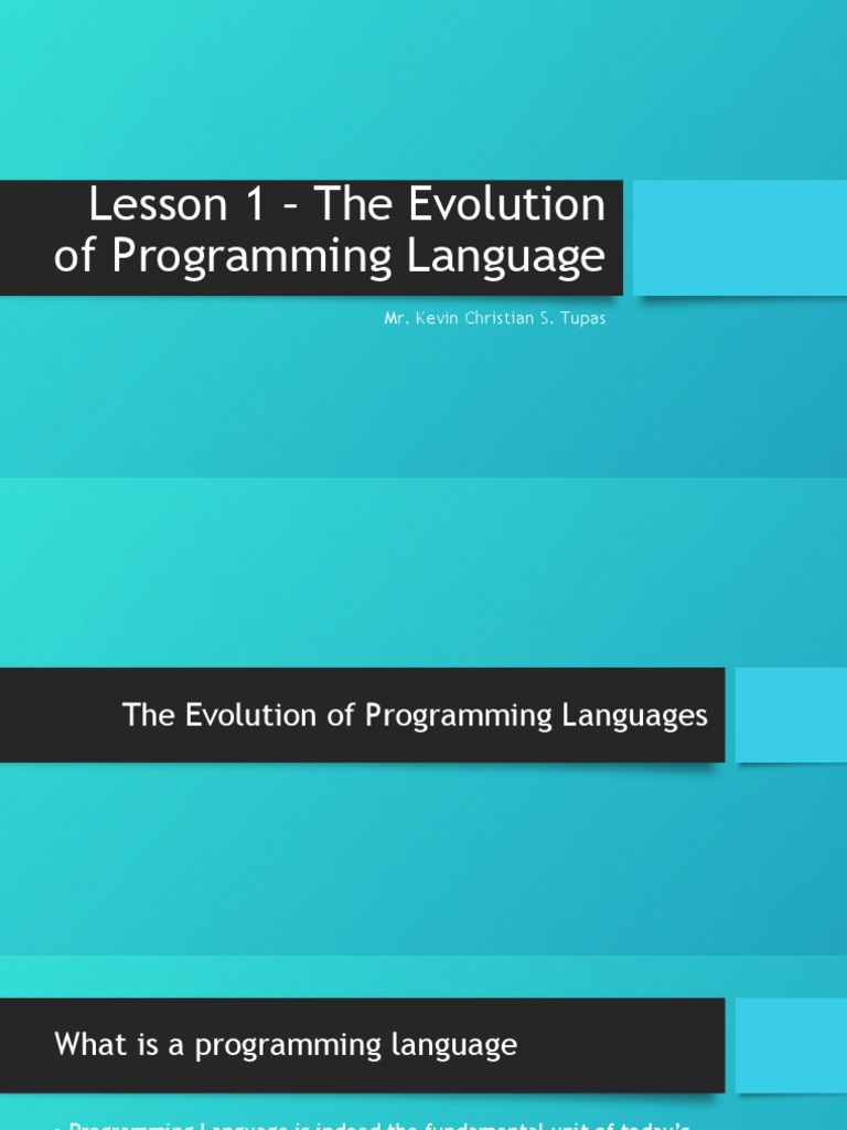 Lesson 1 - The Evolution of Programming Language | PDF | Programming ...