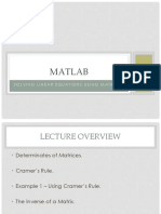 Matlab: Solving Linear Equations Using Matrices