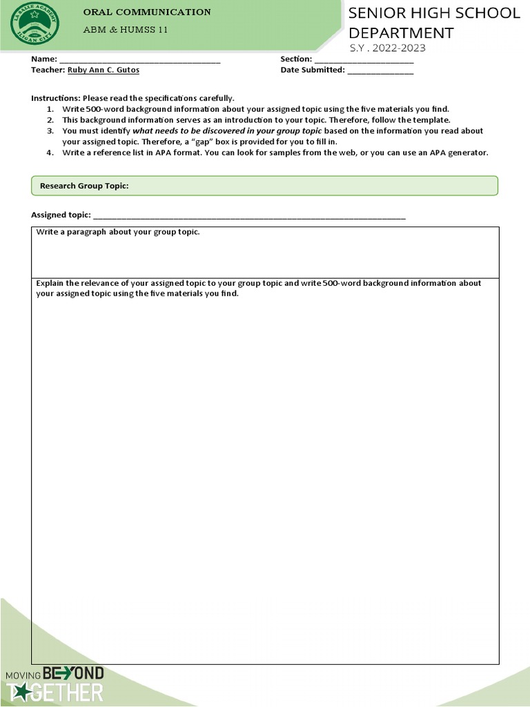 Practical+Research+1 Mini+Pt+Template | PDF