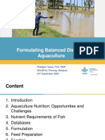 Formulating Balanced Diets For Aquaculture: Rodrigue Yossa, PHD, PMP Worldfish, Penang, Malaysia 23 September 2020