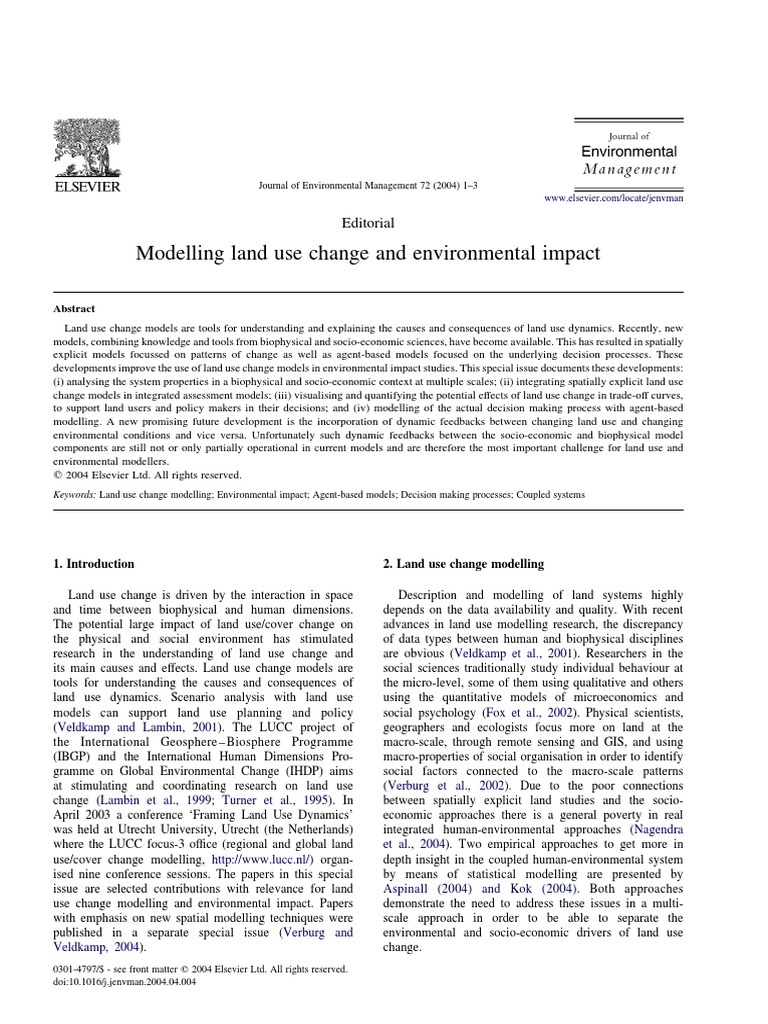 Land Use Change and Environmental Impact | PDF | Agent Based Model ...
