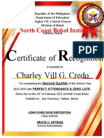 Certificate of Special Award