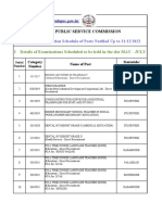 Exam Program Tentative Examination Schedule