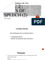 Topic:2 Parts of Speech