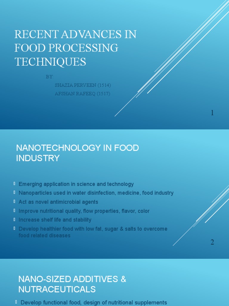Recent Advances in Food Processing Techniques PDF