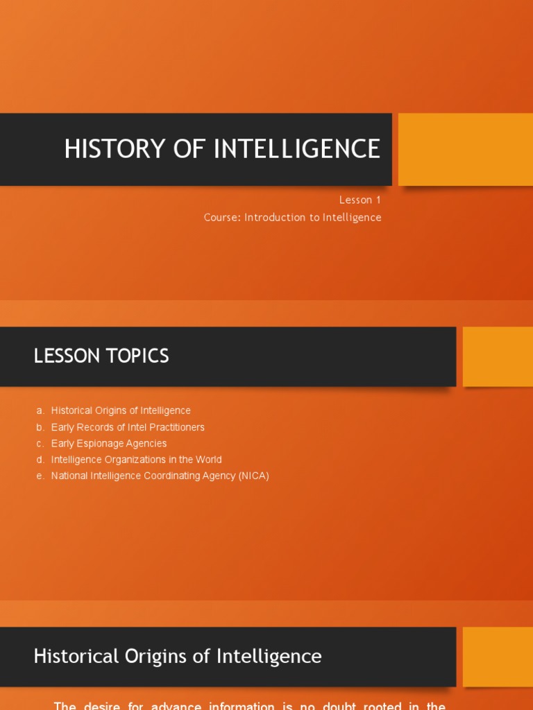 Lesson 1 - History of Intel 2 | PDF | Ninja | Espionage