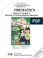 Perform operations on Rational Algebraic Expressions