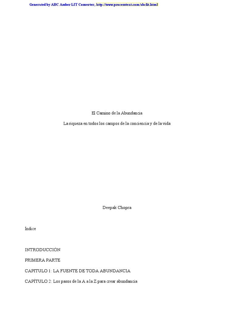 El Camino de la Abundancia de Chopra | PDF | Importar | Felicidad