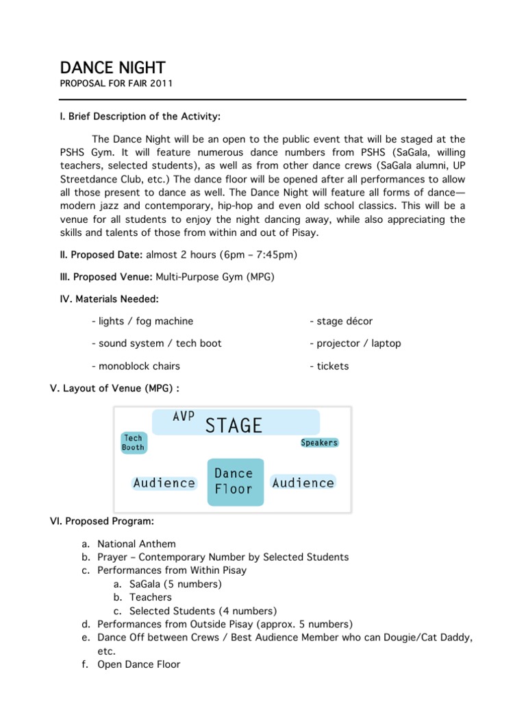 Dance Night Proposal | PDF