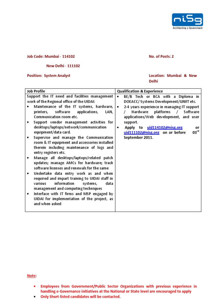 511 System Analyst | PDF