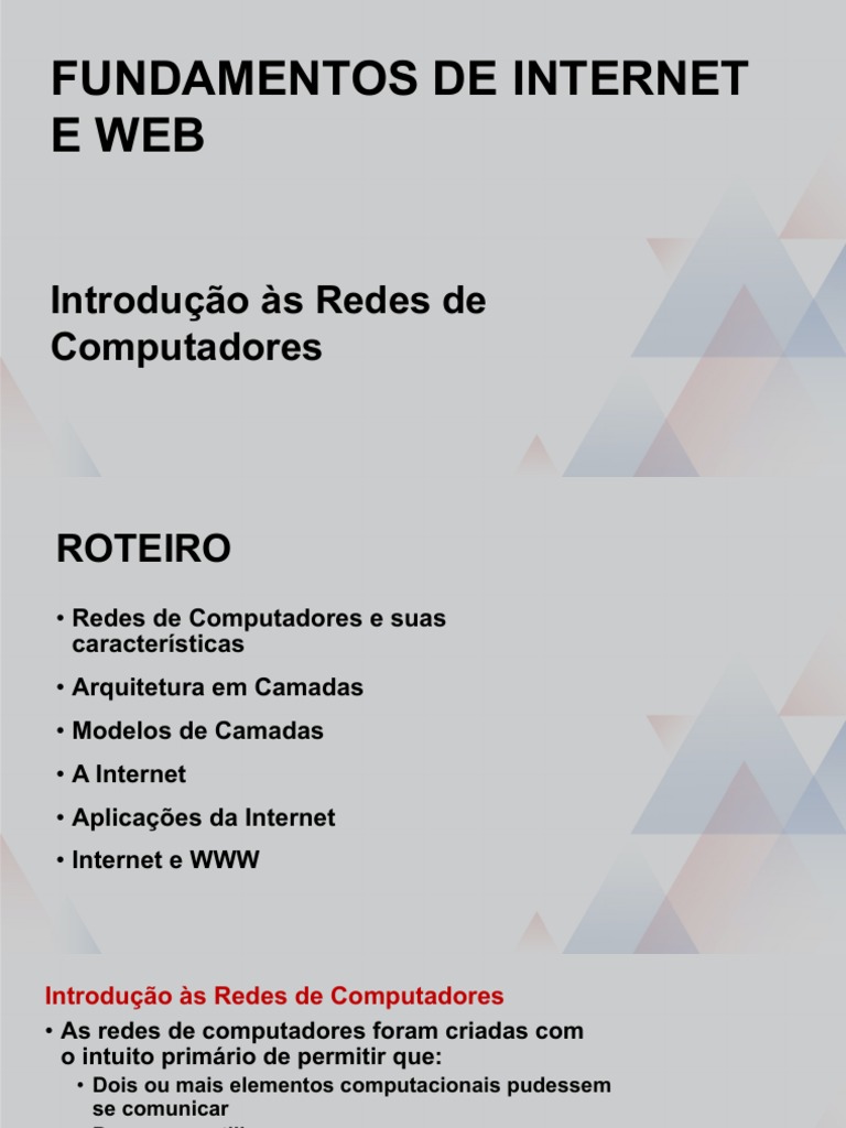 Introdução As Redes de Computadores | PDF | Rede de computadores | Internet