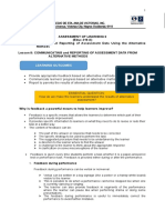 Lesson 8 Communicating and Reporting of Assessment Data