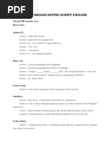 Radio Broadcasting Script English