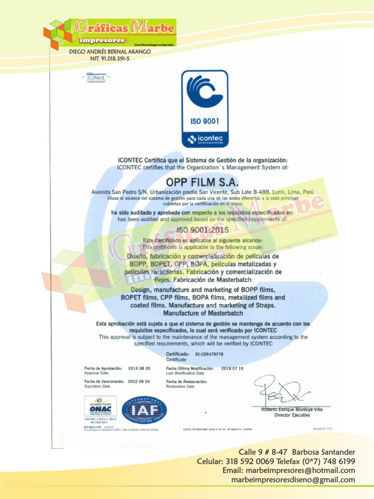 Certificacion Icontec 2021 | PDF | Equipo de oficina | Fax