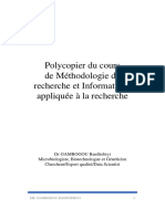 Polycopier Cours de Méthodologie de La Recherche Et Informatique M2